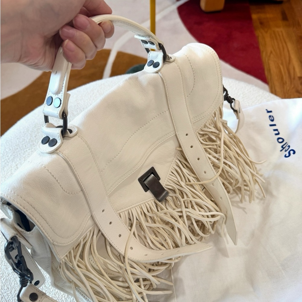 Proenza Schouler Cream Fringe Satchel